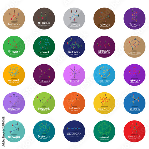 3D People Network Icons Set - Isolated On White Background - Vector Illustration, Graphic Design. For Web, Websites, Print Materials