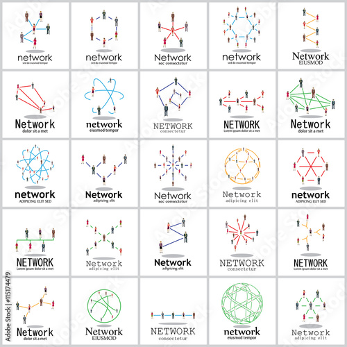 3D People Network Icons Set - Isolated On White Background - Vector Illustration, Graphic Design. For Web, Websites, Print Materials