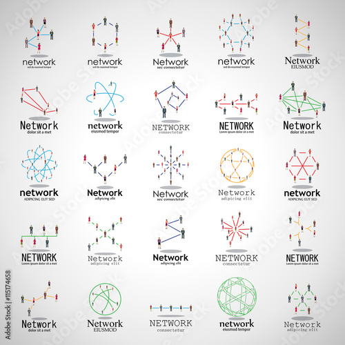 3D People Network Icons Set - Isolated On Gray Background - Vector Illustration, Graphic Design. For Web, Websites, Print Materials