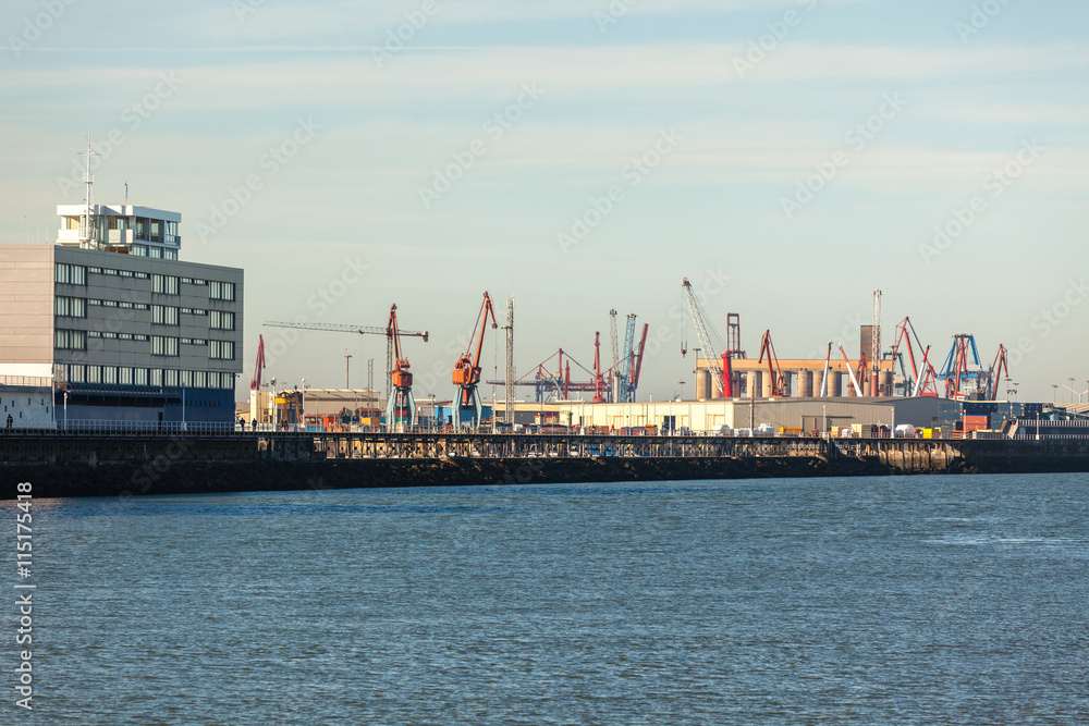 Cranes in the sea port in Portugalete, Nothern Spain Cranes in the sea port in Portugalete, Nothern Spain