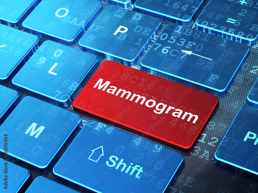 Fototapeta premium Healthcare concept: Mammogram on computer keyboard background