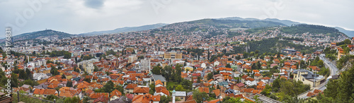 The panoramic view of Sarajevo