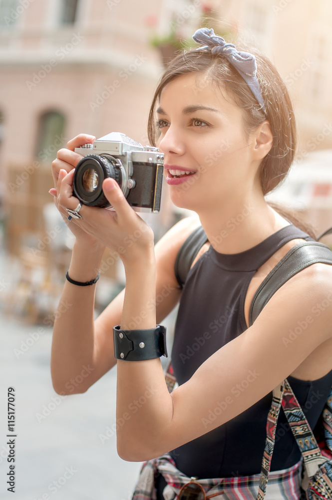 Beautiful female photographer