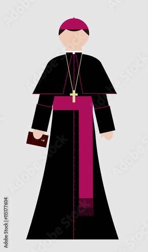 Photo Catholic bishop with Holy Bible in his hand