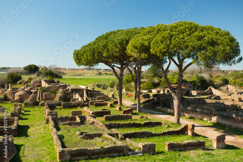 Obraz na płótnie The Ruins of the Ancient Roman town of Ostia Antica in Italy
w salonie