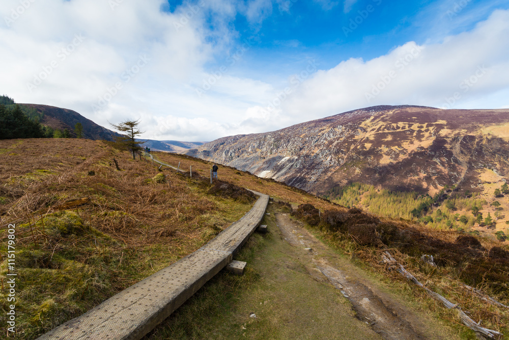 A hiking trail in Glendalough, Co. Wicklow