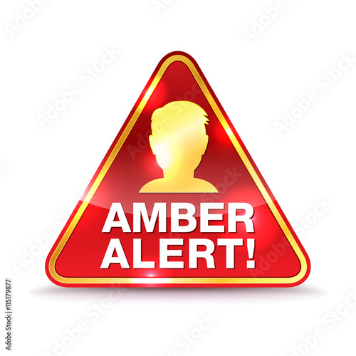 Amber Alert Warning Icon Illustration