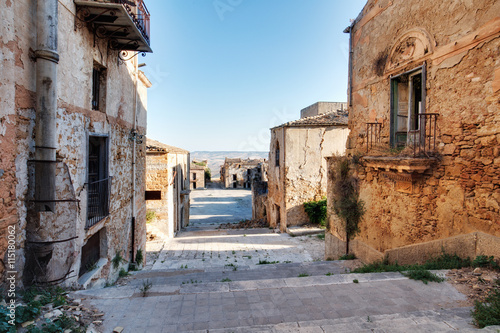 Sicilian Ghost Town of Poggioreale in Italy, Europe