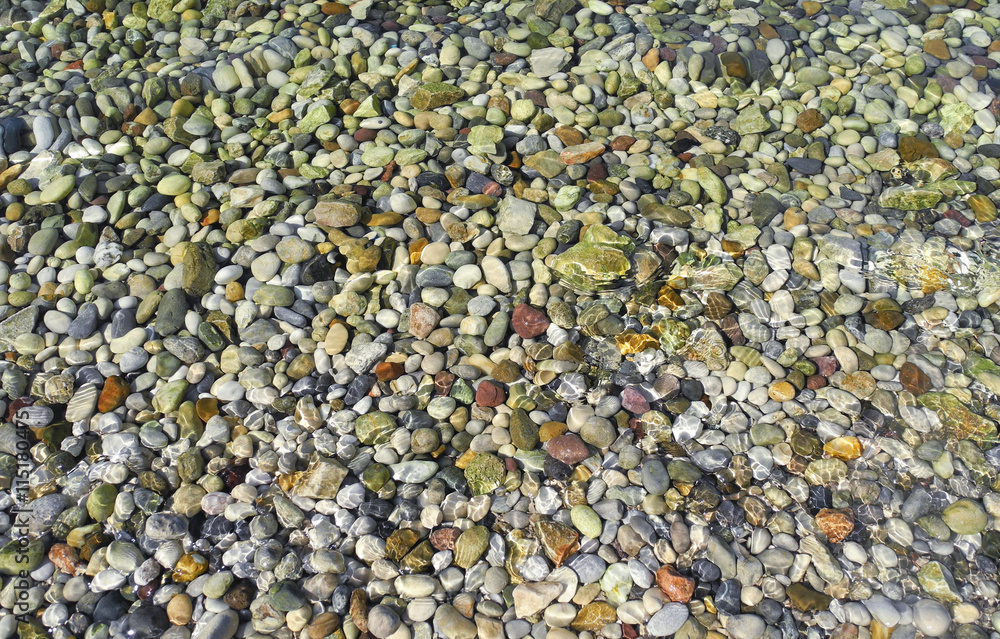 Background pebbles under water. Background pebbles under water.