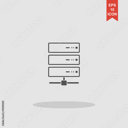 Computer Server icon, flat design