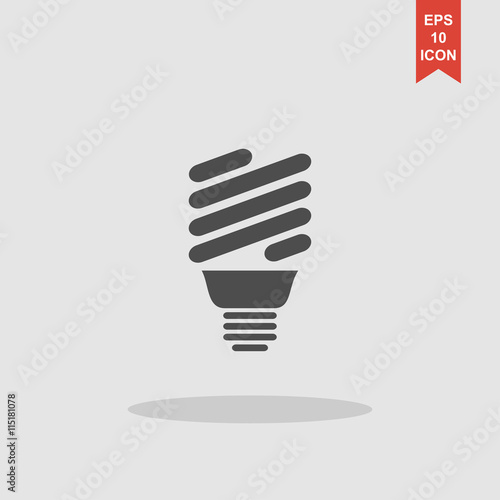 Vector energy saving fluorescent light bulb icon