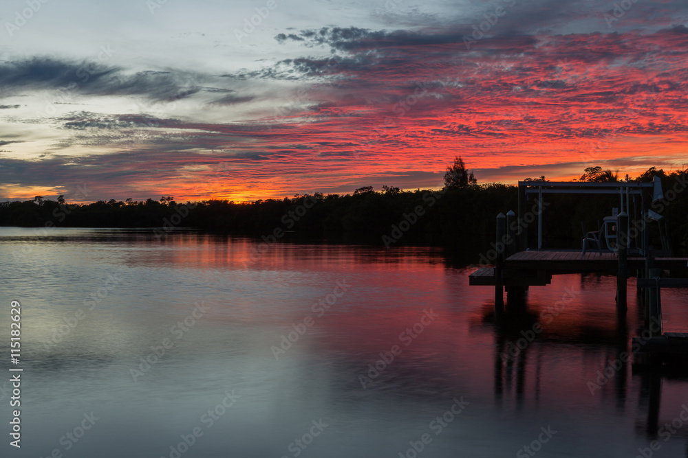 Colorfull sunset on Pine Island, Florida