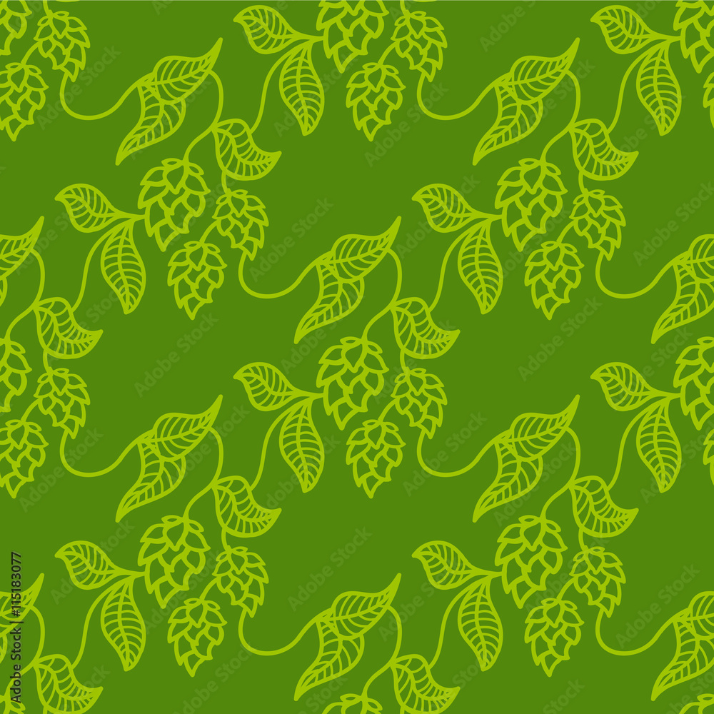 Hop beer seamless pattern background Hop beer seamless pattern background