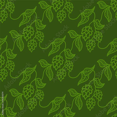 Hop beer seamless pattern background