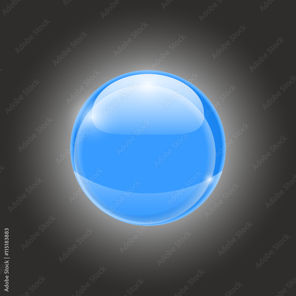 3d blue brilliant ball