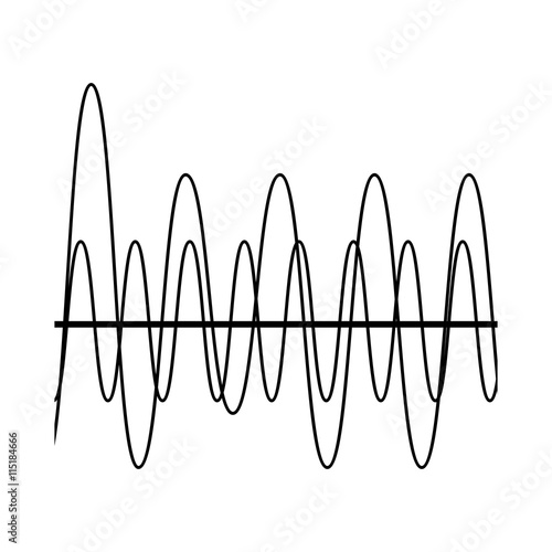 Spund waves in black and white isolated icon, vector illustration. photo