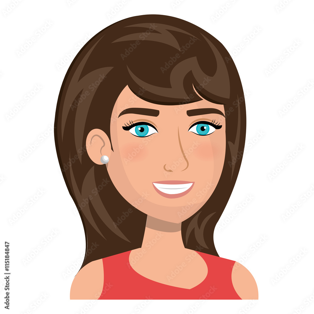 Young and beautiful woman cartoon, vector illustration graphic. Young and beautiful woman cartoon, vector illustration graphic.