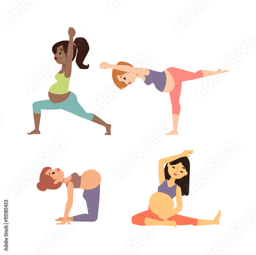 Meditating on maternity pregnant woman meditating while sitting yoga position fitness healthy lifestyle character vector. Pregnant yoga beautiful healthy lifestyle and fitness pregnant yoga.
