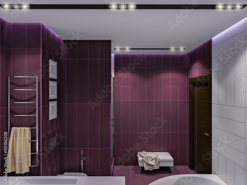 3d render interior design of a bathroom