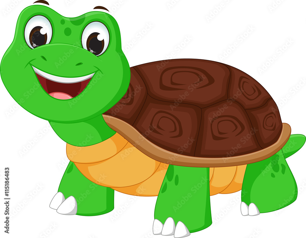 Naklejka premium happy turtle cartoon