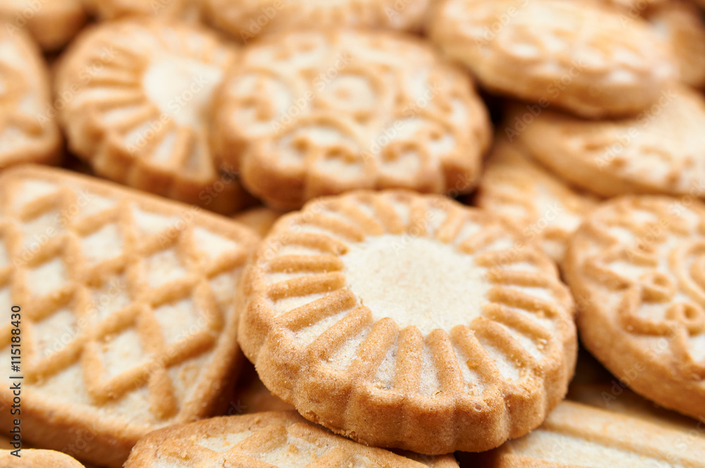 A pile of  biscuits. Food background