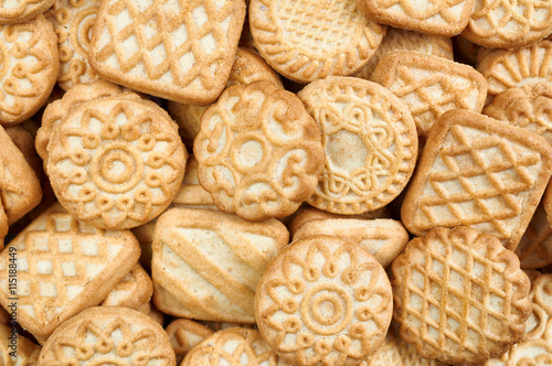 Foto A pile of  biscuits. Food background