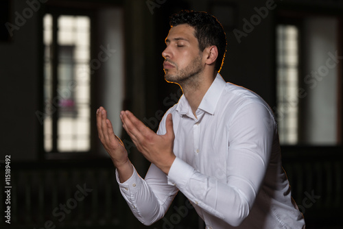 Religious Muslim Man Praying