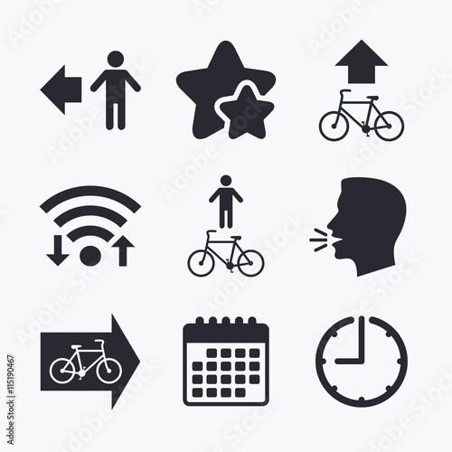 Pedestrian road icon. Bicycle path trail sign.