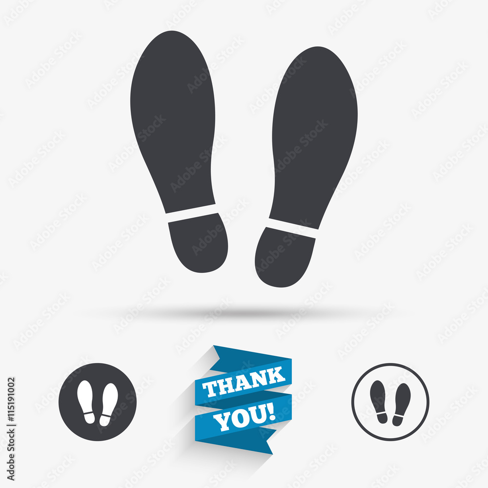 Imprint shoes sign icon. Shoe print symbol Imprint shoes sign icon. Shoe print symbol