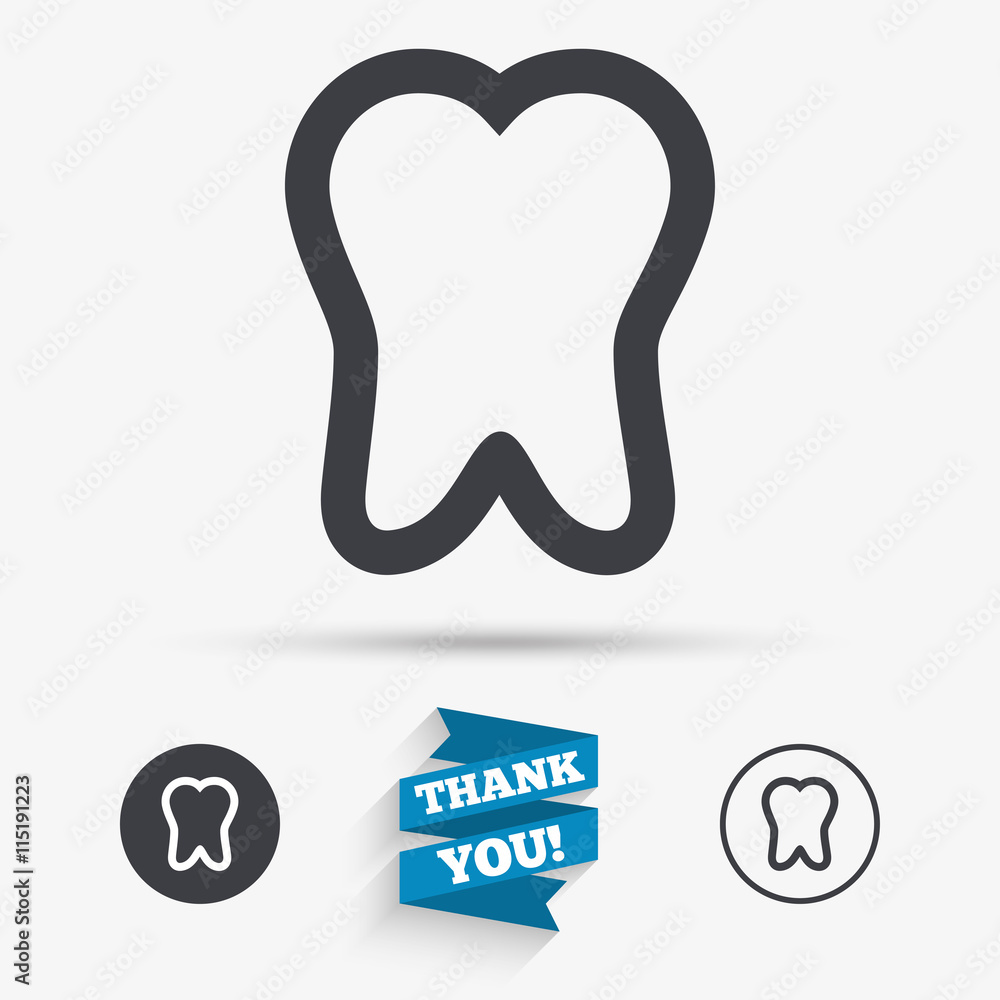 Tooth sign icon. Dental care symbol. Tooth sign icon. Dental care symbol.