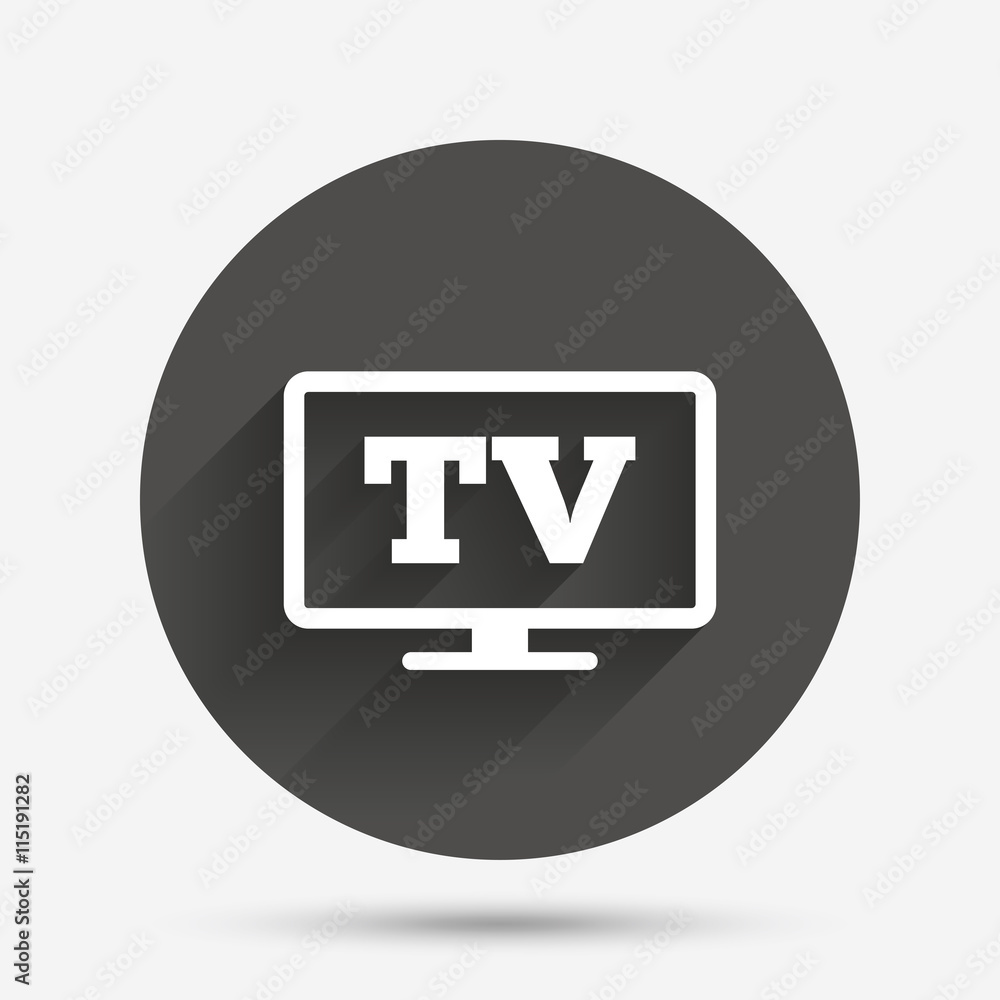 Widescreen TV sign icon. Television set symbol. Widescreen TV sign icon. Television set symbol.