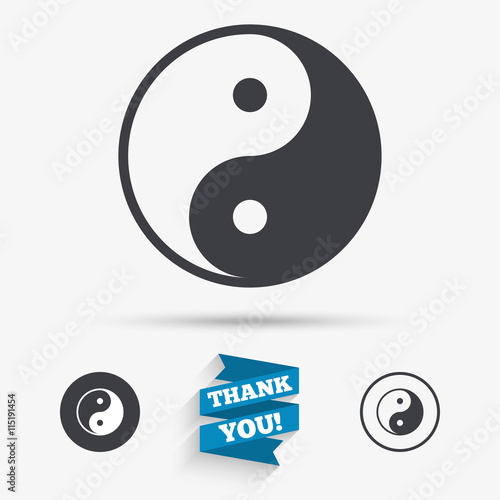 Ying yang sign icon. Harmony and balance symbol.