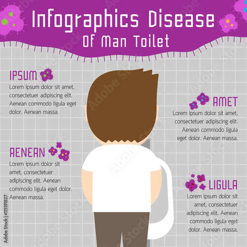 Disease of man toilet infographics illustration