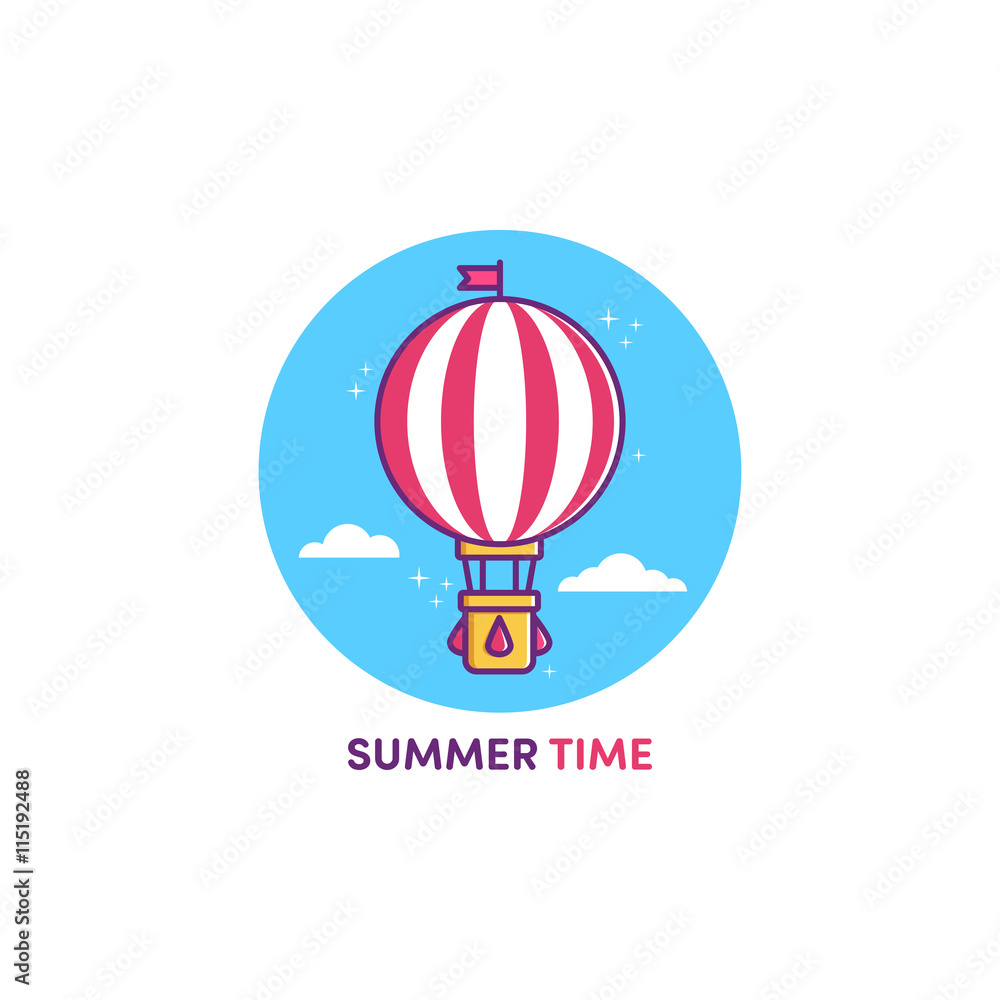 Fototapeta premium illustration balloon in the sky