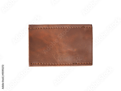 blank brown leather jean label