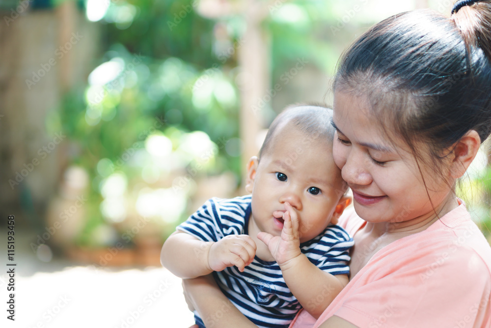 Asian mother and son Asian mother and son