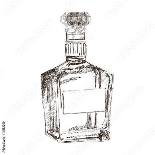 liquor bottle sketch icon