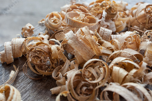 Pile of wood sawdust