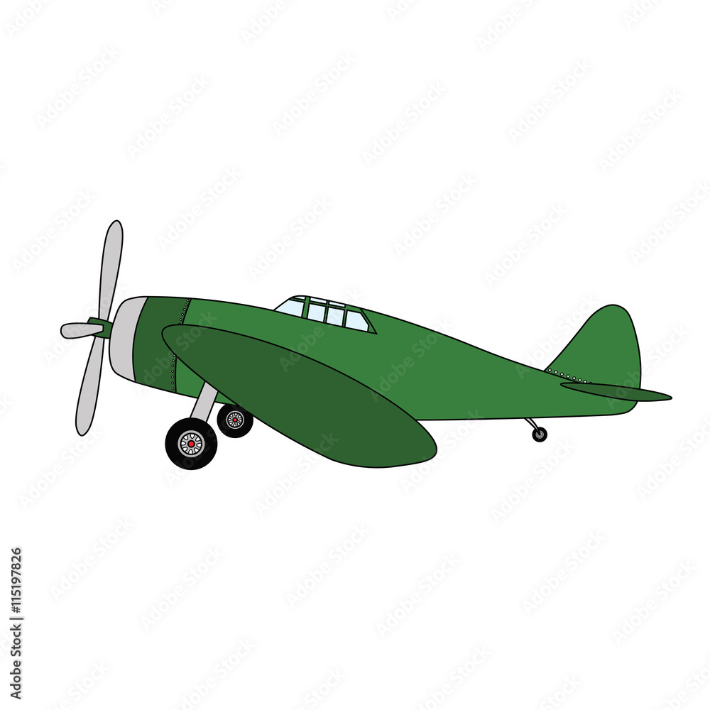 Old authentic vintage stylized cartoon airplane. Stock Vector | Adobe Stock