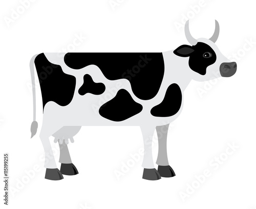 Cartoon cow on white background vector illustration