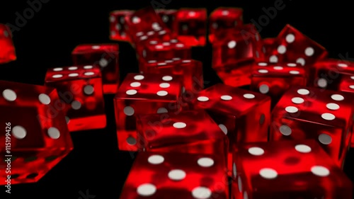 Dice rolling slow motion closeup DOF casino gambling gaming Vegas 4K
