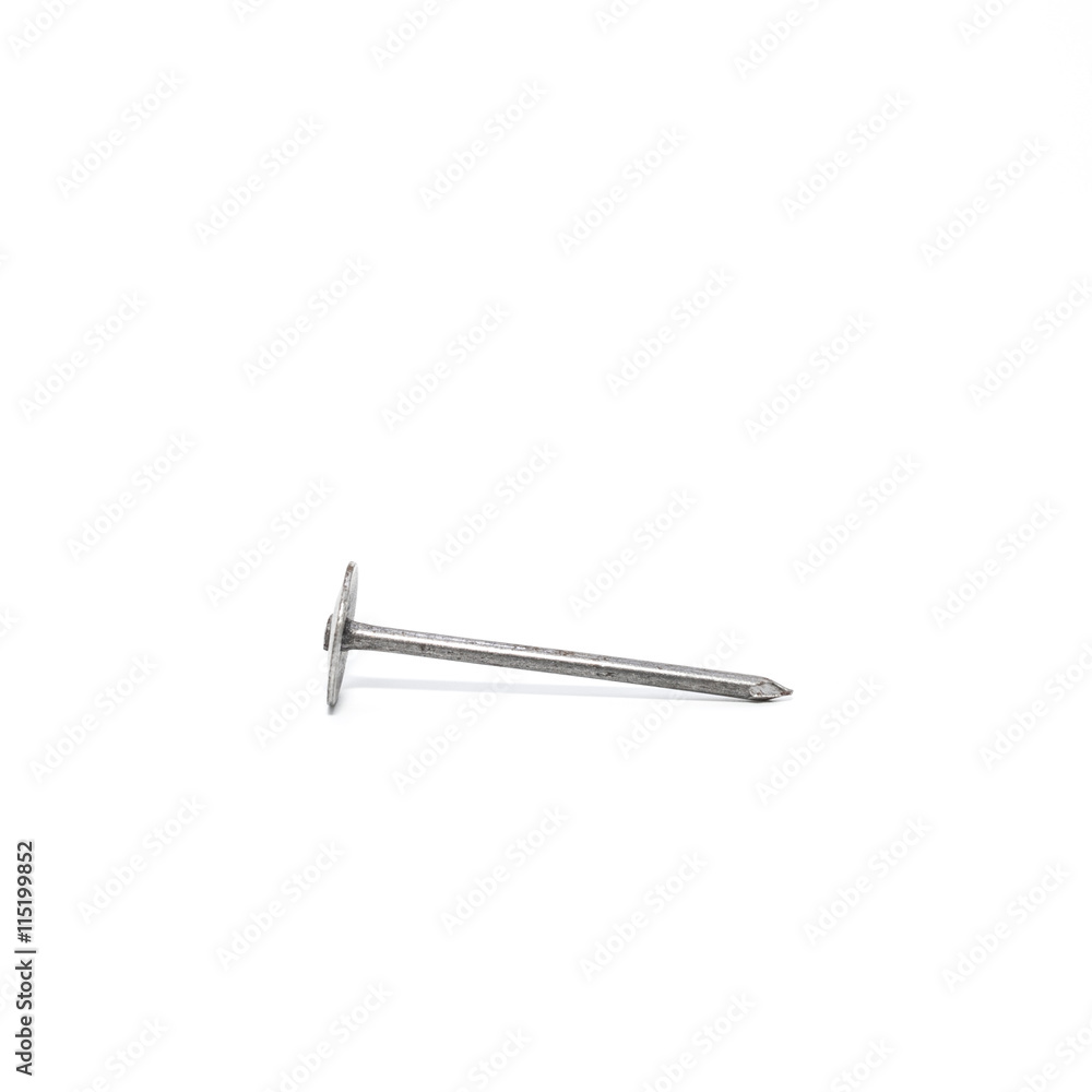 Metal nails on white background Metal nails on white background