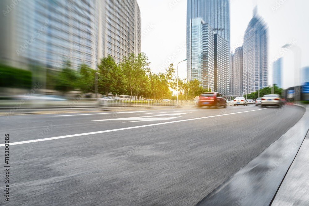 motion blurred urban traffic