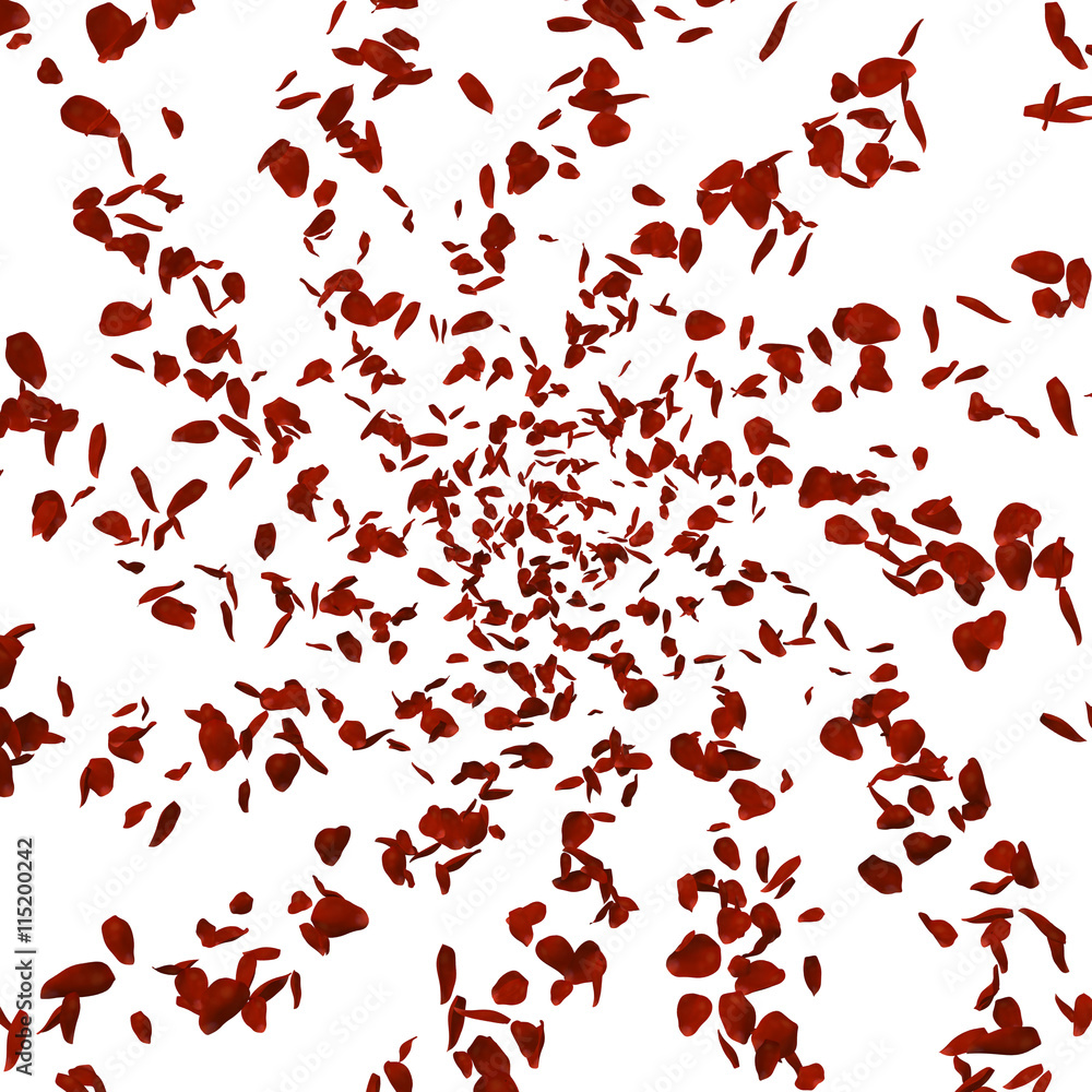 Red Rose Petals in Air Red Rose Petals in Air