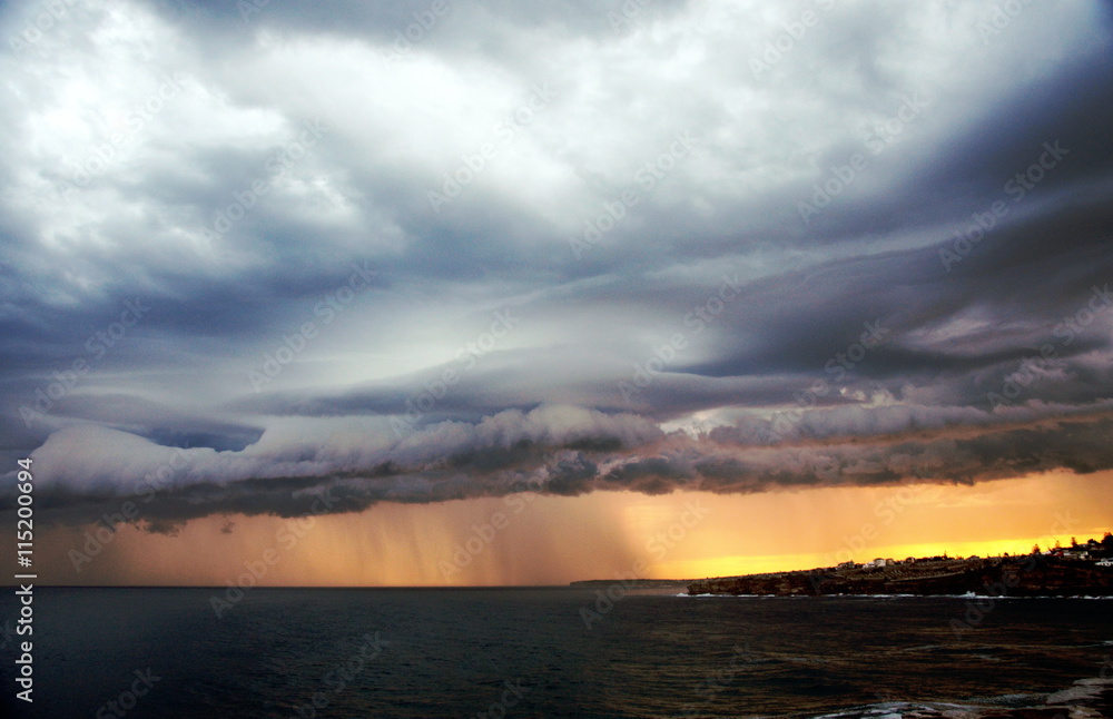 Storm occurred over Bronte (Sydney, Australia) at sunset