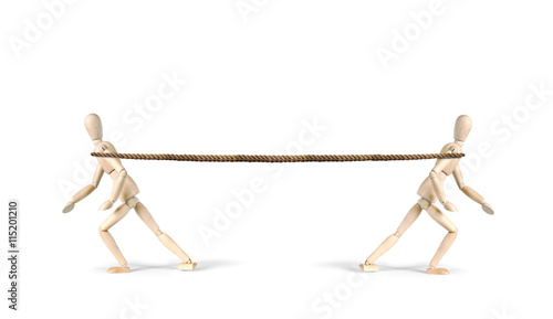 Bild auf Leinwand Two men pull a rope in different directions