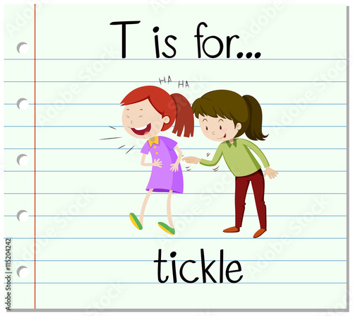 Flashcard letter T is for tickle