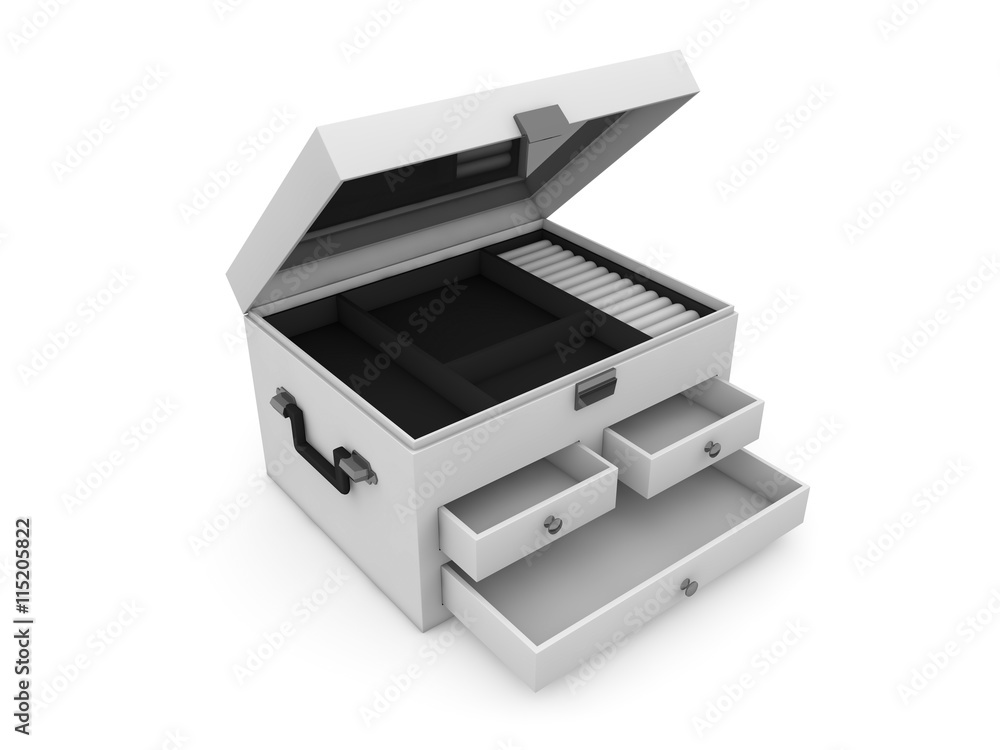 jewel box isolated on white background 3D rendering jewel box isolated on white background 3D rendering