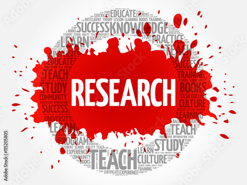 Research word cloud collage, education concept background