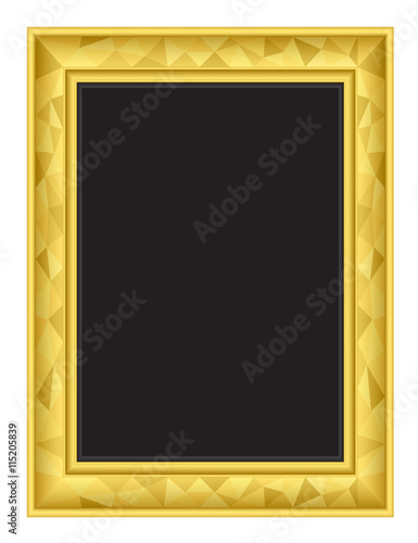 Polygon gold frame from vector.